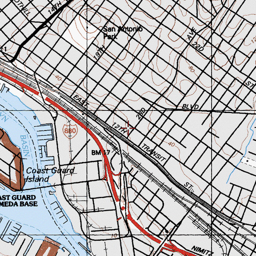 Topographic Map of Youth Employment Partnership Office, CA