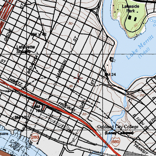 Topographic Map of American Indian Public Charter School II, CA