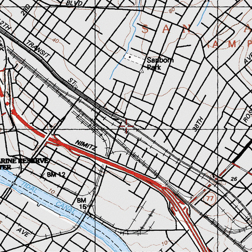 Topographic Map of Arise High School, CA