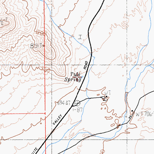 Topographic Map of Tule Spring, CA