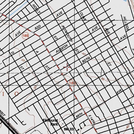 Topographic Map of Ile Omode Private School, CA
