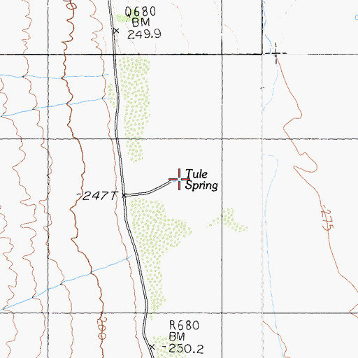 Topographic Map of Tule Spring, CA