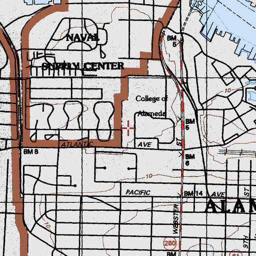 Topographic Map of Alameda Science and Technology Institute, CA