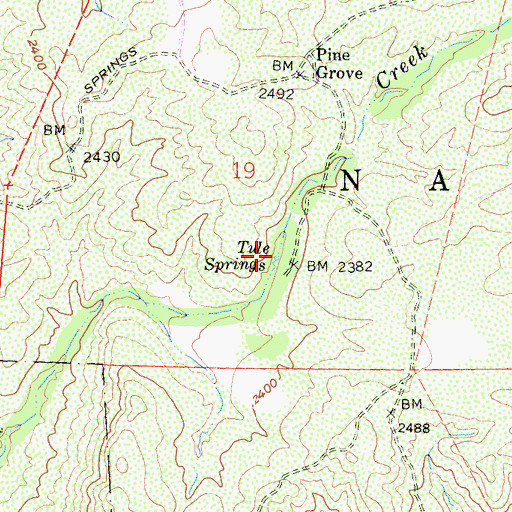 Topographic Map of Tule Springs, CA