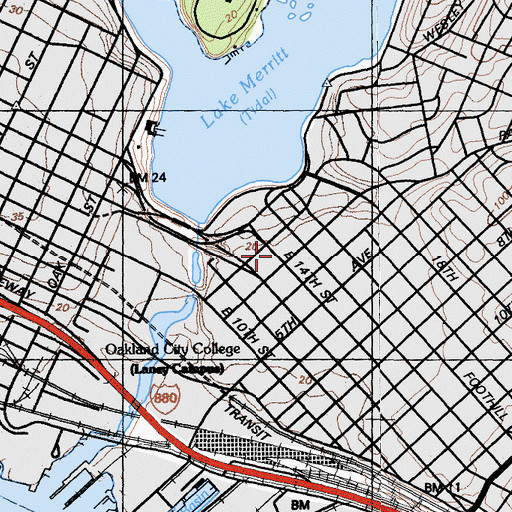 Topographic Map of ASA Academy and Community Science Center, CA