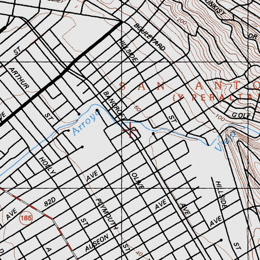 Topographic Map of Aspire College Academy, CA