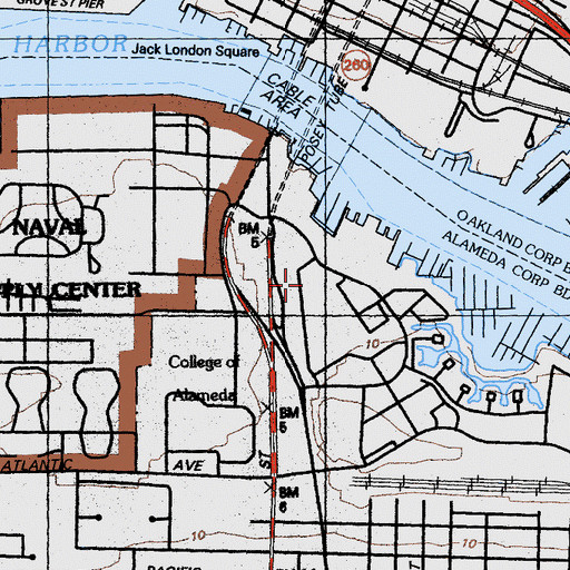 Topographic Map of Armstrong University, CA