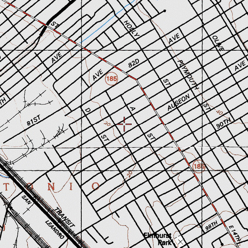 Topographic Map of Rise Community Elementary School, CA