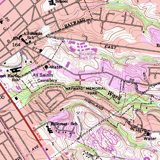 Topographic Map of Victory Academy, CA