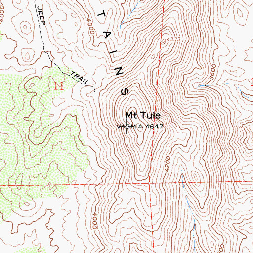 Topographic Map of Mount Tule, CA