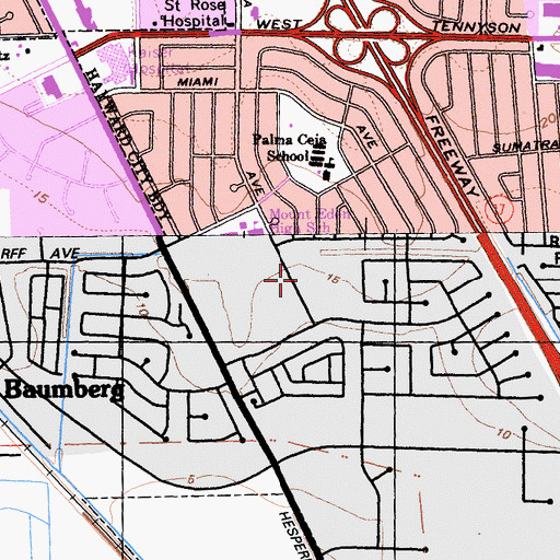 Topographic Map of Leadership Public Schools Hayward, CA