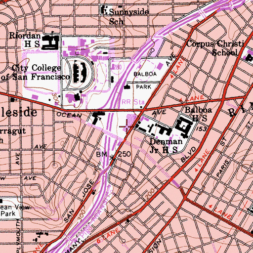 Topographic Map of San Miguel Child Development Center, CA