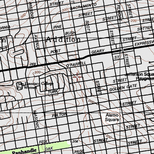 Topographic Map of Hearing and Speech Center of Northern California, CA