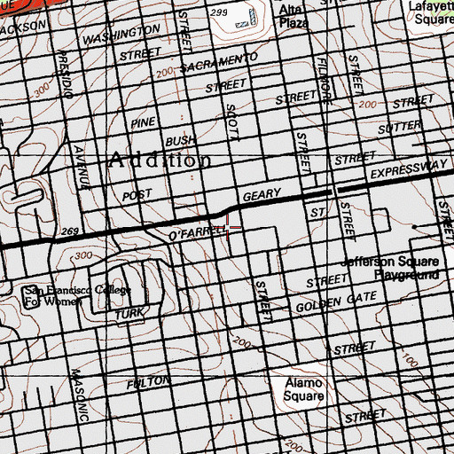 Topographic Map of Gateway High School, CA