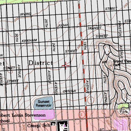 Topographic Map of Sunset Bible School, CA