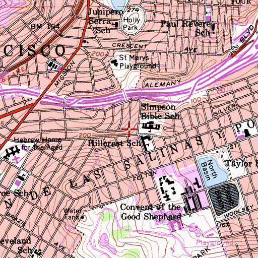 Topographic Map of Cornerstone Academy, CA