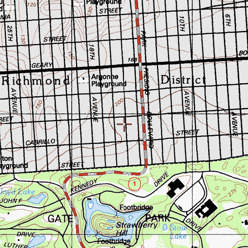 Topographic Map of Lisa Kampner Hebrew Academy, CA