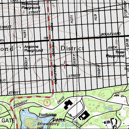 Topographic Map of Challenge to Learning School, CA
