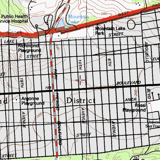 Topographic Map of The Laurel School, CA