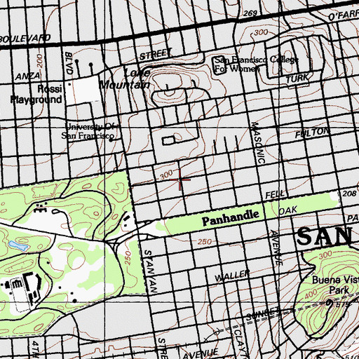 Topographic Map of New Traditions Elementary School, CA