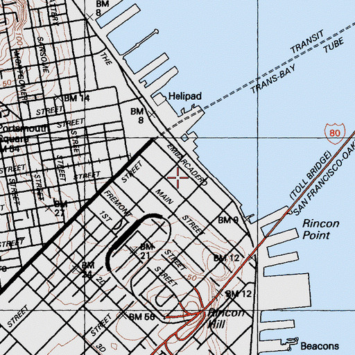 Topographic Map of Youth Chance High School, CA