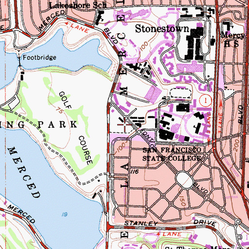 Topographic Map of Montessori Children's Center, CA