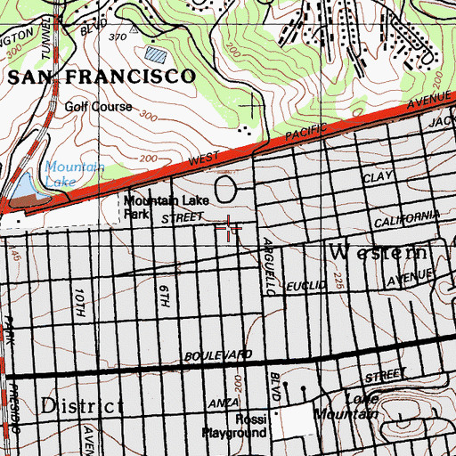 Topographic Map of Montessori Childrens House of the West Coast School, CA