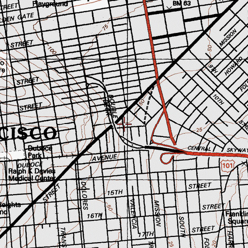 Topographic Map of City College of San Francisco - Adult Learning and Tutorial Center, CA