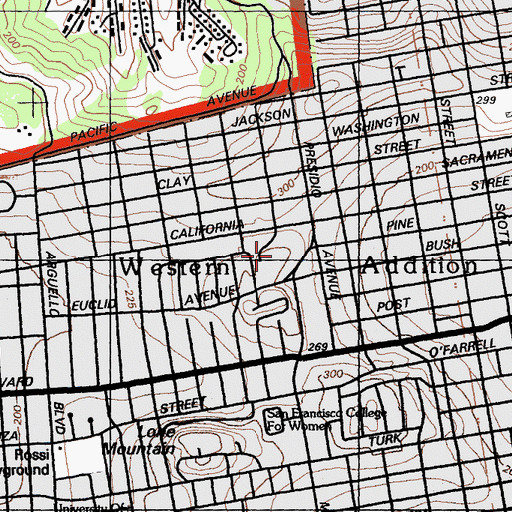 Topographic Map of University of California San Francisco Laurel Heights, CA