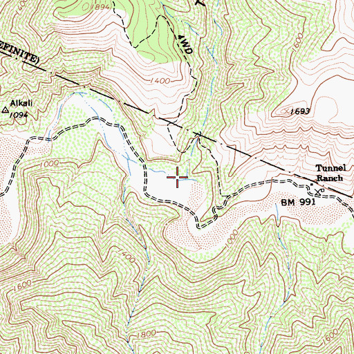 Topographic Map of Tunnel Canyon, CA
