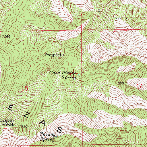 Topographic Map of Casa Piedra Spring, AZ