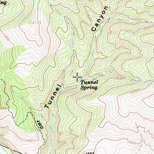 Topographic Map of Tunnel Spring, CA