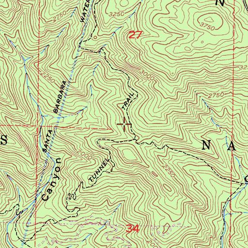Topographic Map of Tunnel Trail, CA