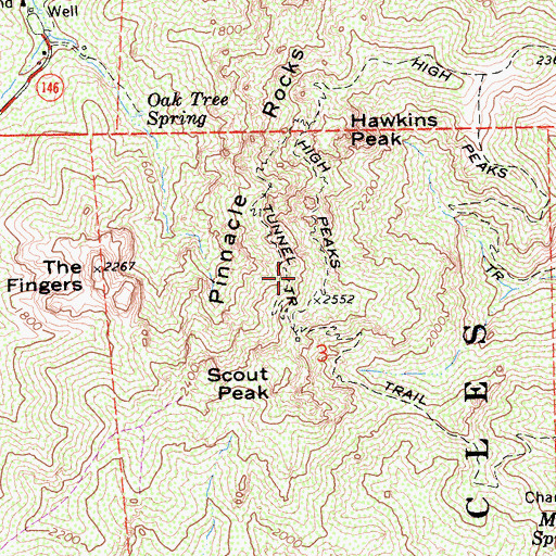 Topographic Map of Tunnel Trail, CA