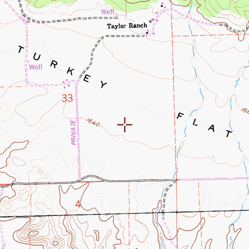 Topographic Map of Turkey Flat, CA