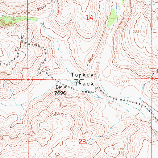 Topographic Map of Turkey Track, CA