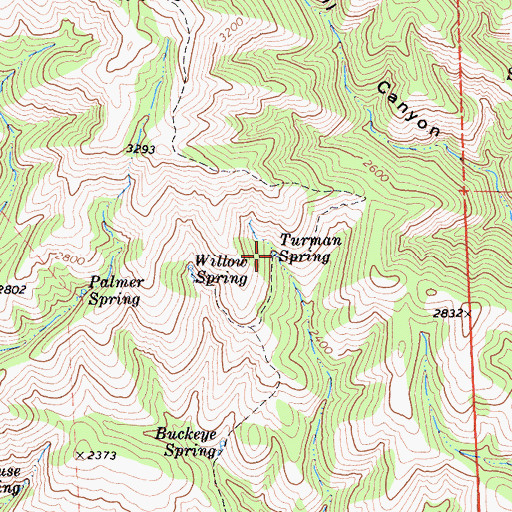 Topographic Map of Turman Spring, CA