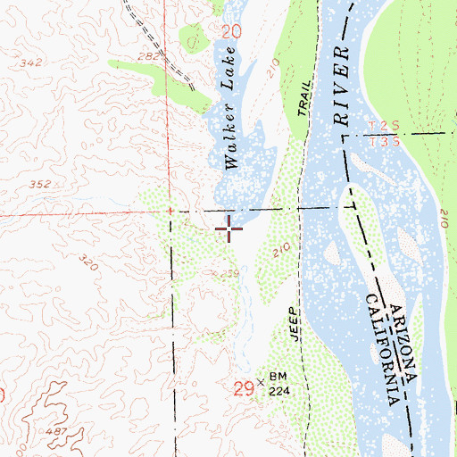 Topographic Map of Turnaround Wash, CA