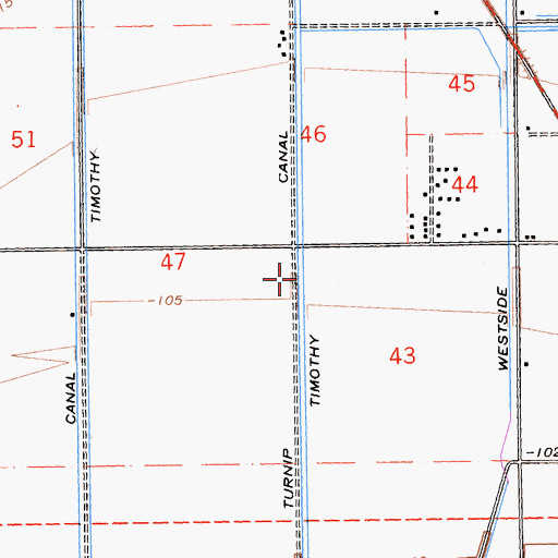 Topographic Map of Turnip Canal, CA