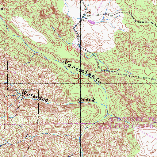 Topographic Map of Turtle Creek, CA