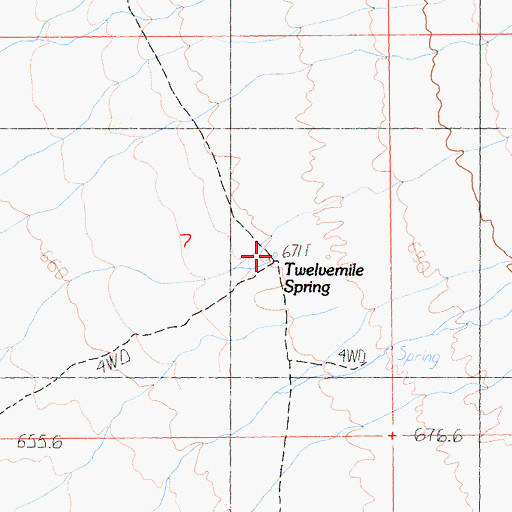 Topographic Map of Twelvemile Spring, CA