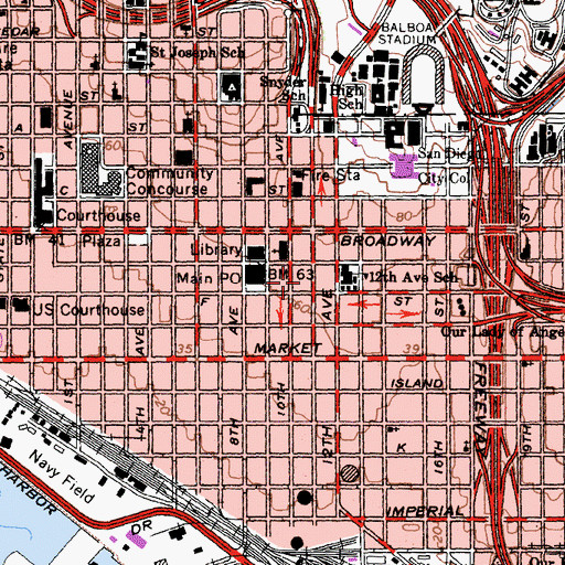 Topographic Map of New School of Architecture, CA