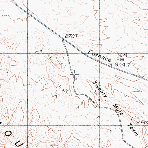 Topographic Map of Twenty Mule Team Canyon, CA