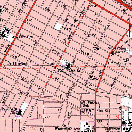 Topographic Map of Twenty-Eight Street Elementary School, CA