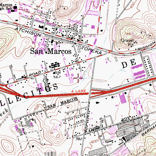 Topographic Map of Twin Oaks Valley, CA