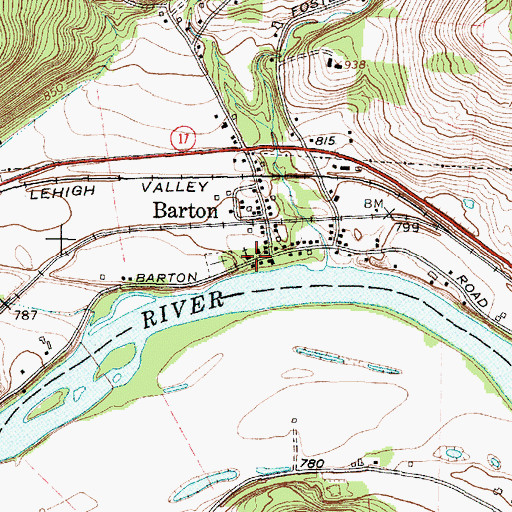 Topographic Map of Barton United Methodist Church, NY