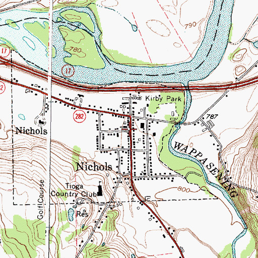 Topographic Map of Nichols United Methodist Church, NY
