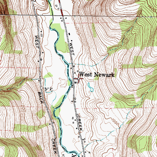Topographic Map of West Newark Cemetery, NY
