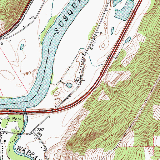 Topographic Map of Old Riverside Cemetery, NY
