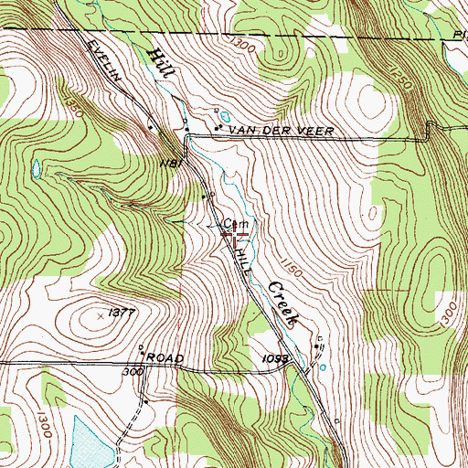 Topographic Map of Wood Cemetery, NY